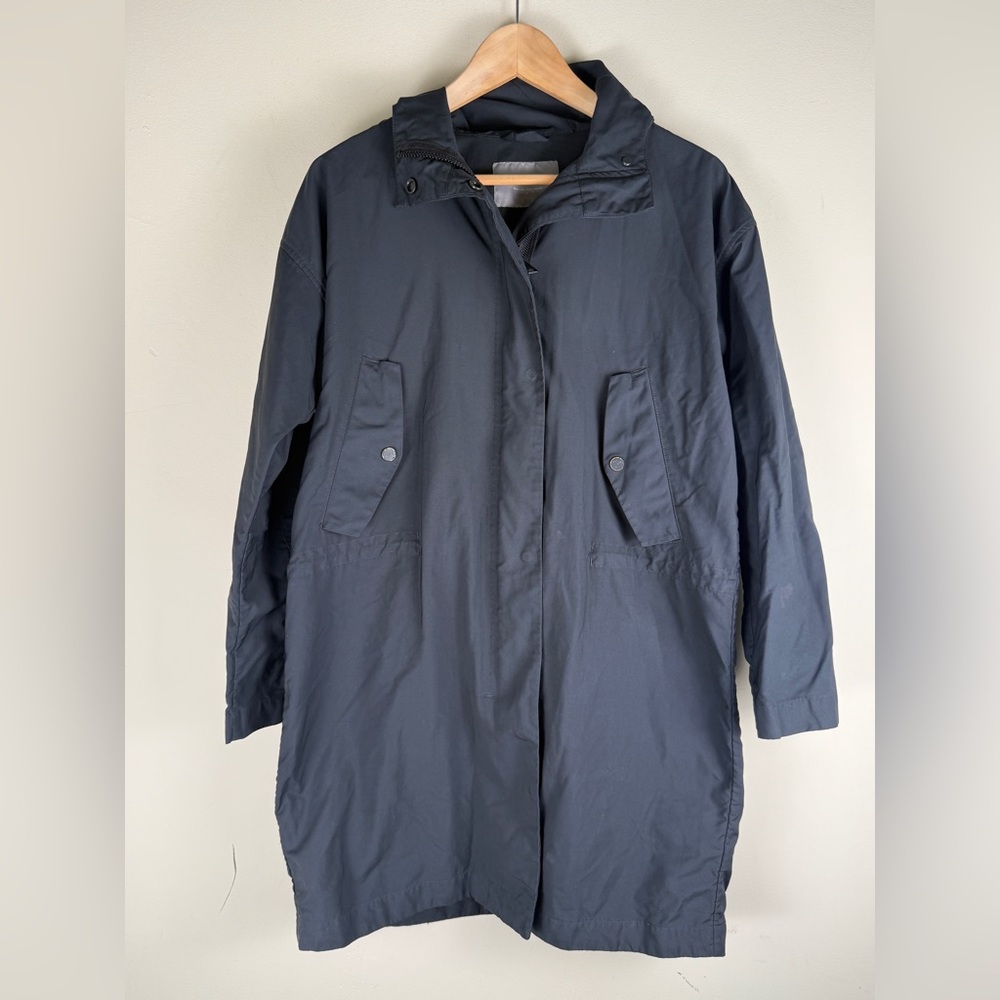 Everlane Navy Lightweight Long Trench Coat